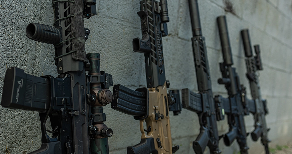 image of several ar-15 style firearms